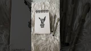 Drawing a gargoyle for inktober - Shorts #drawing #inktober #inktober2022 #shorts