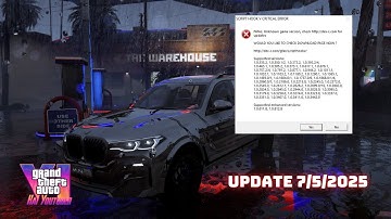 Hướng Dẫn Fix Lỗi SCRIPT HOOK V CRITICAL ERROR ( Update 7/5/2025 ) | Gói 350k Đã Được Remake !!!