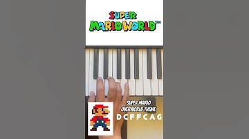 Super Mario World - Overworld theme (easy piano tutorial)