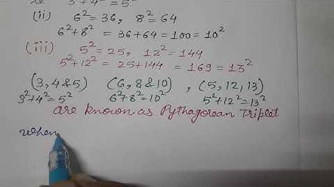 Pythagorean triplets, Chapter 5,Squares &Square Roots, Class 8, Maths, NEW NCERT,CBSE SYLLABUS 2023