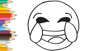 How to draw Laughing Emoji | Step by Step | Lovely Kids