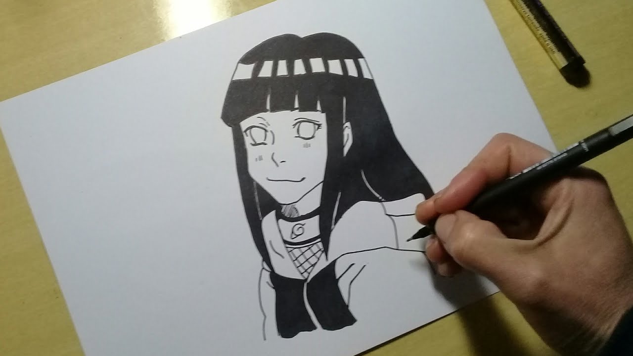 ENSINEI COMO DESENHAR A HINATA  HOJE, LINK NA BIO 💜 #hinata #b