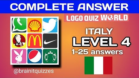 Logo Quiz World, Italy level 4 answers #logoquiz @brainitquiz
