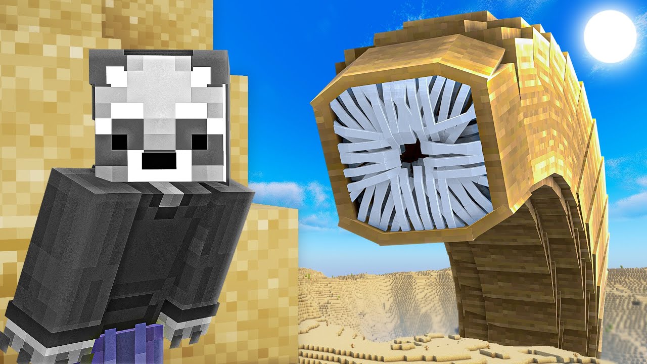Sobreviví al Gusano de Arena Gigante en Minecraft