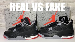 SOLD OUT!!! AIR JORDAN 4 BRED REIMAGINED REAL VS FAKE LEGIT CHECK UNBOXING REVIEW
