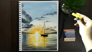 Realistic Soft Pastel Drawing - Creative way 😍 Blending technique Drawing for beginners - Sunset screenshot 3