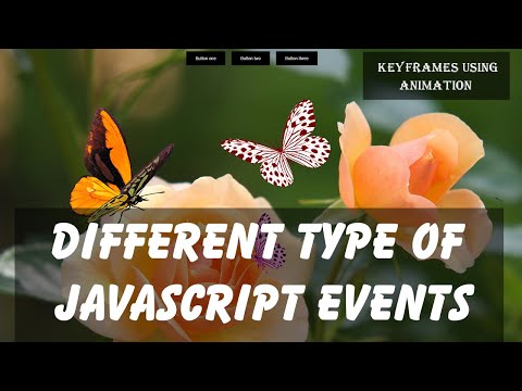 Different type of  JavaScript  events in Tamil | Html, CSS and JavaScript using Butterfly animation