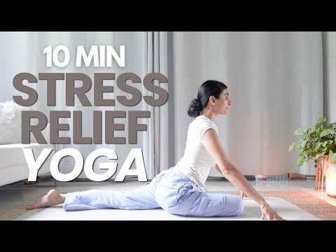 10 MIN STRESS RELIEF STRETCH | Full Body Relaxing Stretch - All Levels (Yoga With Nancy)