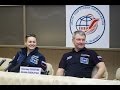 Послеполётная пресс-конференция российских космонавтов Александра Самокутяева и Елены Серовой