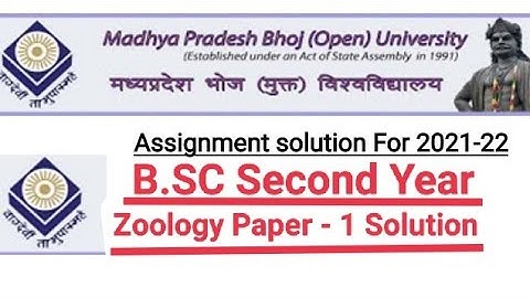 MP Bhoj open university Zoology paper-1 assignment solution,Bsc Second year Zoology Paper-1 solution