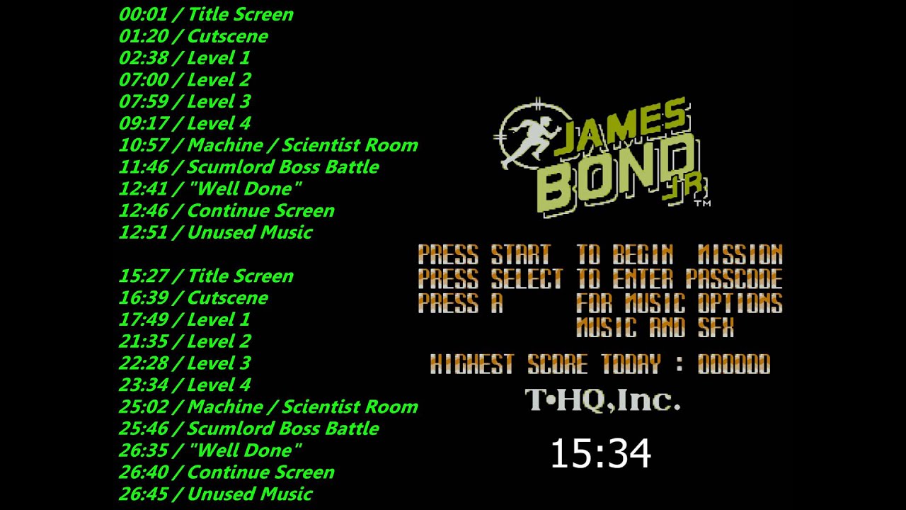 Nes: James Bond Jr. Soundtrack