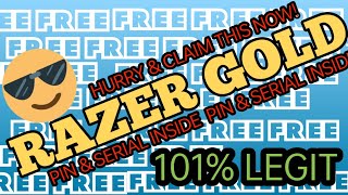 RAZER GOLD FOR FREE! LEGIT 101% PIN &amp; SERIAL INSIDE!!!