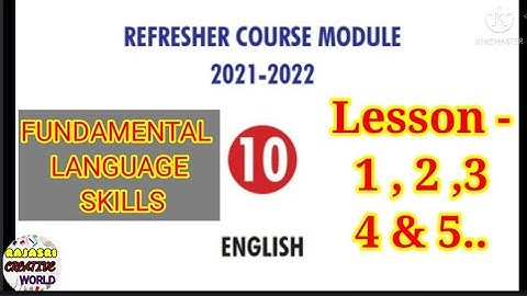 10th Standard English refresher course module answer key | Unit - 1,2,3,4 and 5|lessons with answers