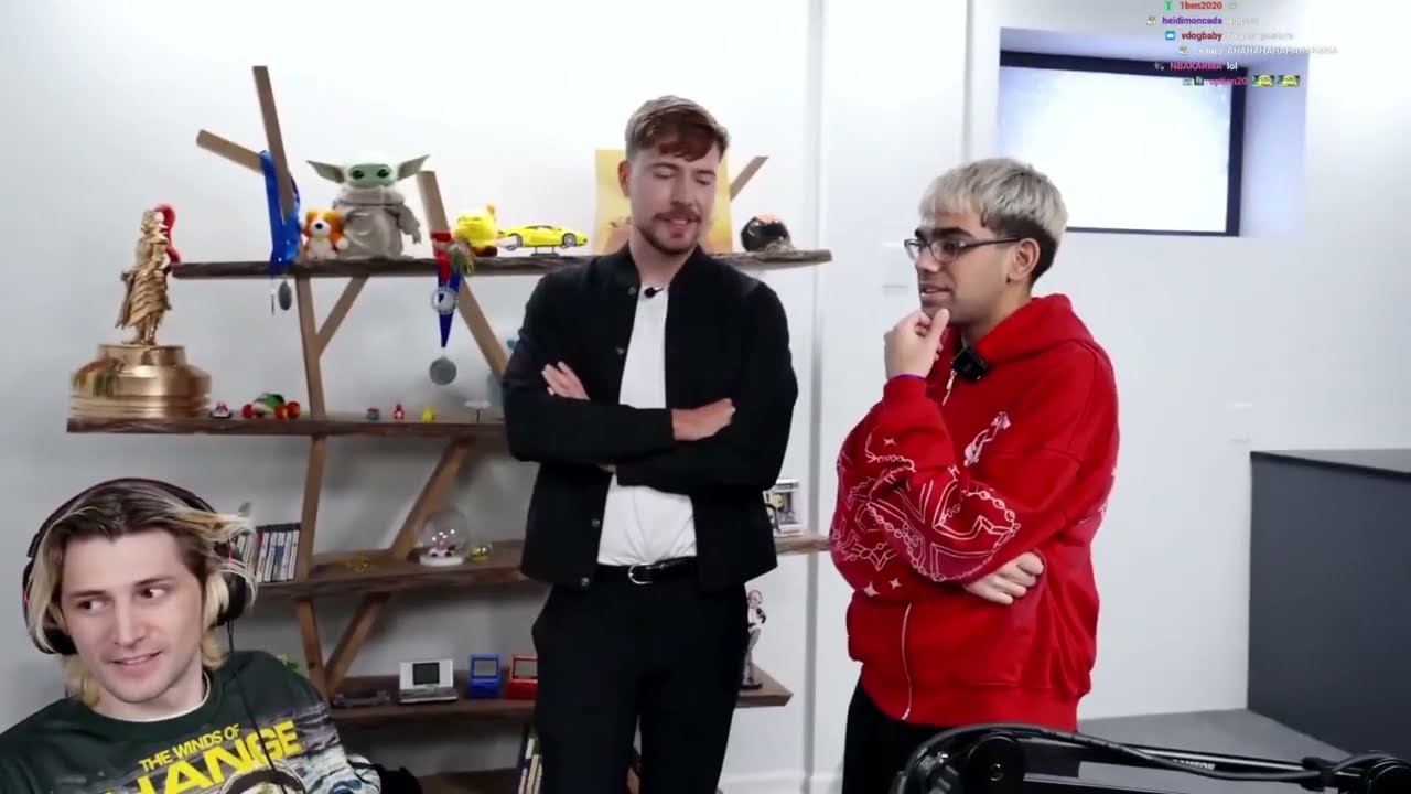 N3on meets xQc at MrBeast's Studio