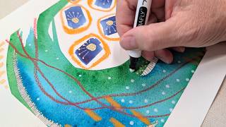 Aqua Green and Complimentary Colors for a Splash of Happiness | A Watercolor and Mixed Media Study