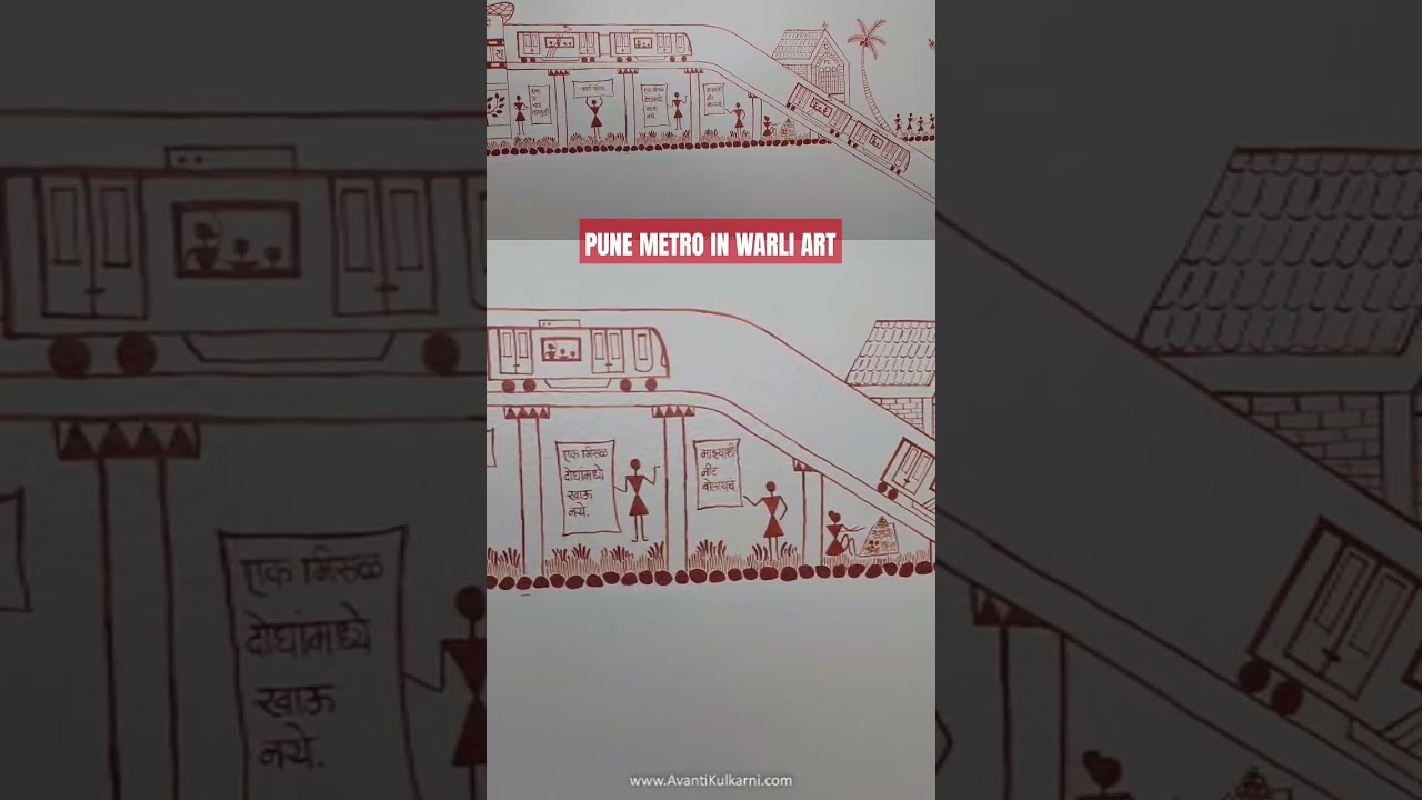 Pune Metro in Warli Art 