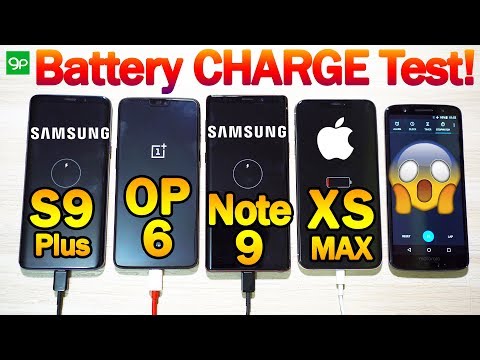 iPhone XS MAX vs Galaxy NOTE 9 vs ONEPLUS 6 vs S9+ 🔥Battery Charging SPEED TEST! (😁LOL)
