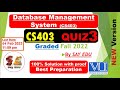cs403 quiz 3 solution 2023 fall 2022 || database management system || @SAY EDU کہو پڑھو  ❤|| sql