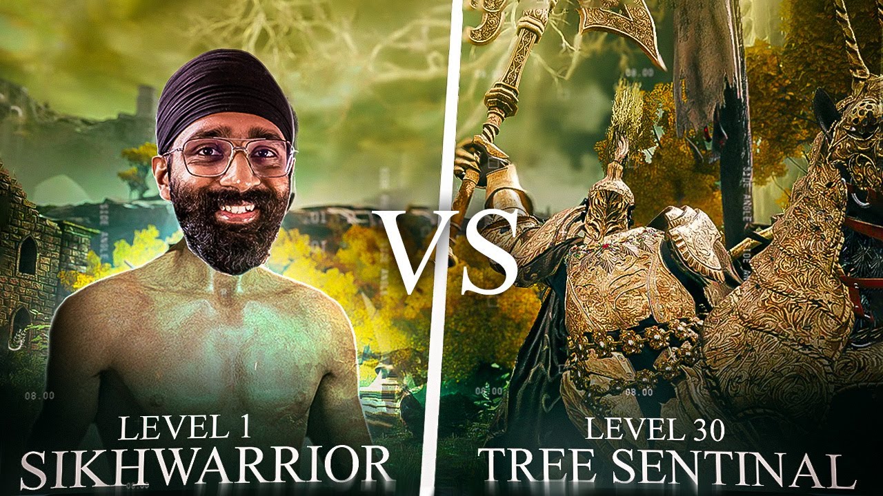 Level 1 (Sikhwarrior) vs Lvl 30 Tree Sentinel - Elden Ring *pitayi hui bhayankar*