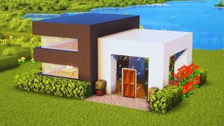 ⛏ Minecraft : 🏡 Membangun Rumah Modern Kecil & Sederhana 🌹