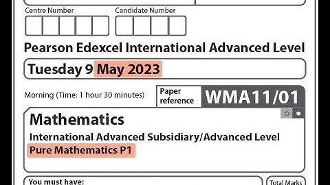 Edexcel IAL Maths - P1 - June 2023