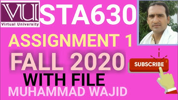 sta630 assignment 1 solution fall 2020