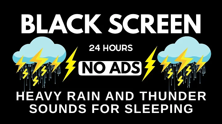 🔴 Heavy Rain and Thunder Sounds for Sleeping - Black Screen | Thunderstorm Sleep Sounds, Live Stream