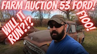 Farm Auction 1953 Ford F100 Last Registered in 1971! Off the Road for 49 years! Will it Run?!?