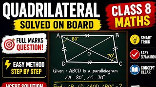 🤯 Quadrilateral Question Solved Live on Board | Class 8 & 9 Maths | Duggal Sir
