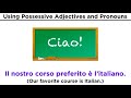Possessive Adjectives and Pronouns in Italian