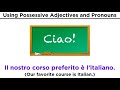 Italian Possessive Adjectives and Pronouns