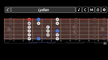 c Lydian scale shape 3 #guitarlesson #scalepractice #musicscale #lydian
