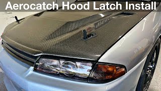 How to Install AEROCATCH Hood Pins / Easy Cutting Guide /  R32 Skyline GTS-T RB20