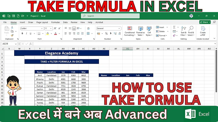 How to use TAKE Formula in Excel🔥 #excel #msexcel #eleganceacademy #excelformula #takeformula
