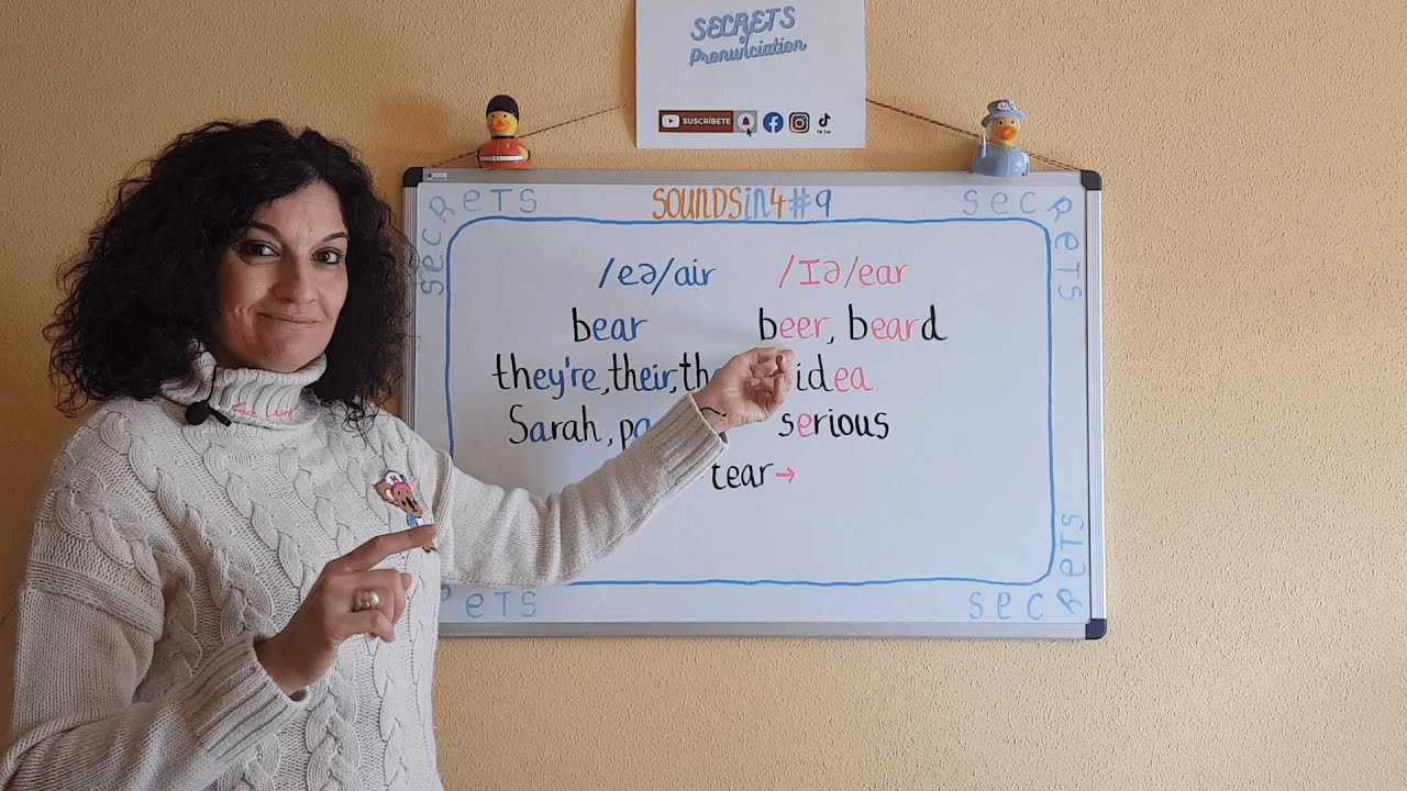 SOUNDS👂IN4️⃣#9: Pronunciación diphthongs /eə, ɪə, ʊə/ ️AIR, EAR, tOUR ...