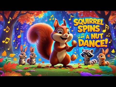 Squirrel Spins a Nut Dance 🐿️💃 | Fun Forest Song for Kids! | Nut Dance | Forest Animals