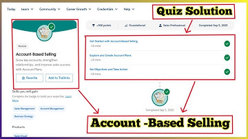 Account Based Selling | Salesforce Trailhead | Quiz Solution