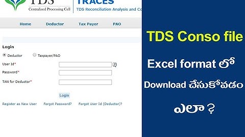 TDS Conso file converter utility download in excel format Telugu
