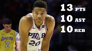 Markelle Fultz YOUNGEST PLAYER EVER to get a TRIPLE DOUBLE!! | 76ers vs Bucks!