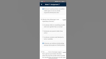 Introduction to cognitive psychology Week 7 assignment answers. #nptel #swyam #correct