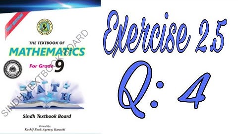 Exercise 2.5 Class 9 Maths Question 4 | Unit 2 Logarithm || Sindh textbook board.