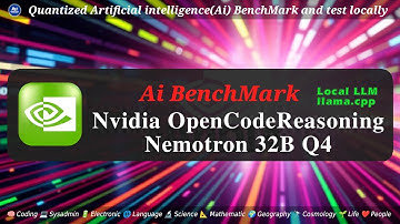 Nvidia OpenCodeReasoning Nemotron 32B Q4 Benchmark (AI Comparison)