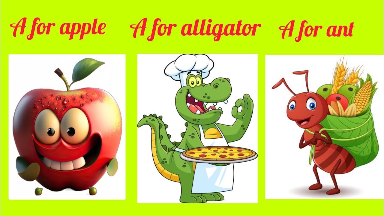 WORDS START WITH LETTER A | A FOR APPLE | ABCD | ABCD VIDEO | A FOR AEROPLANE | A FOR ANT |