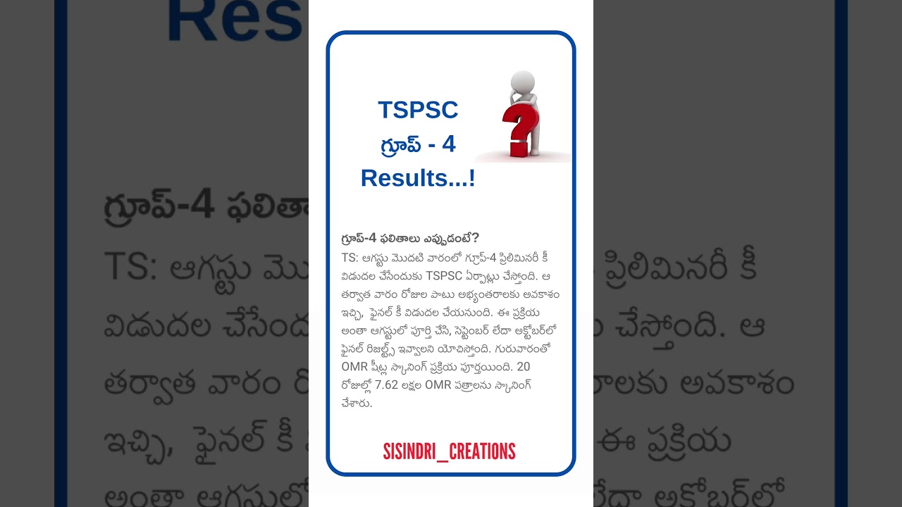 Is TSPSC Group 4 Result 
