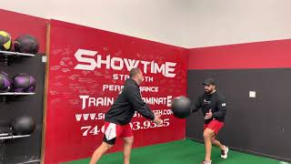 Reactive Split Stance MB Rotational Throw