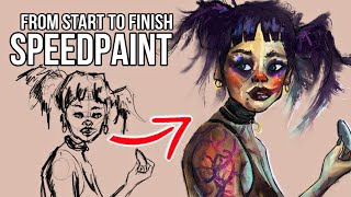 SPEEDPAİNT | Love, Death & Robots Fan Art Drawing | Oil Painting Brushes in Digital