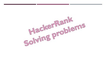 HackerRank   Solving problems