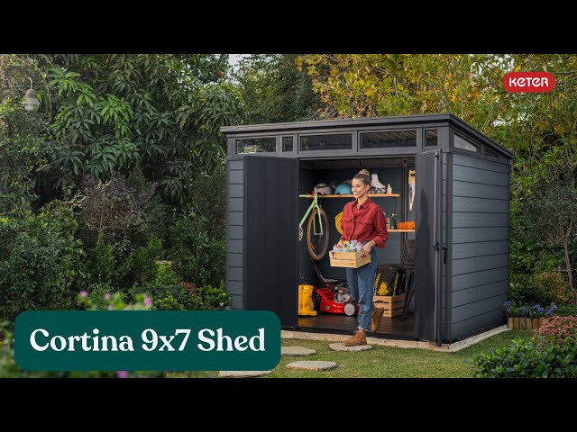 Keter Cortina Mega Premium Modern Horizontal Outdoor Storage Shed