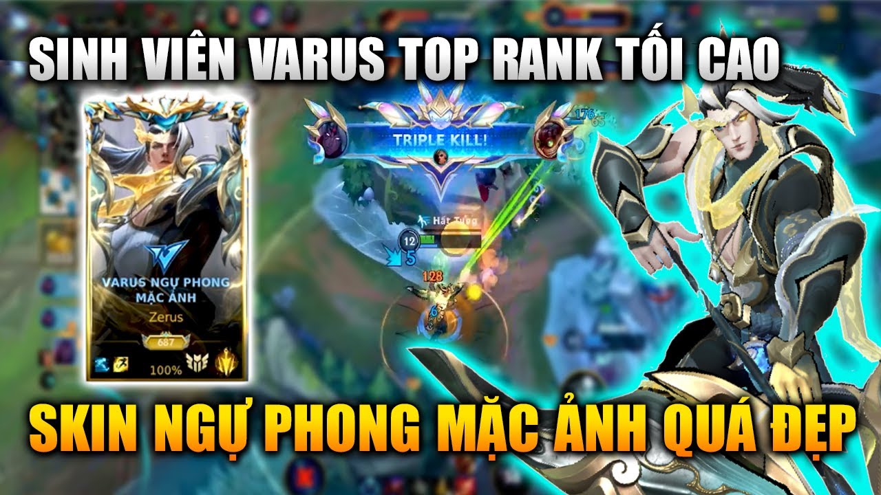 Wild Rift | Varus Ngự Phong Mặc Ảnh Đi Top Bắn Nát Rank Tối Cao Tốc Chiến