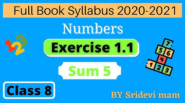 TN samacheer class 8 maths chapter 1 Numbers exercise 1.1 sum 5 8th std tamil full book new syllabus